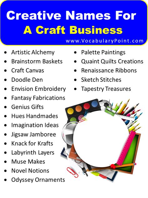 Craft Business Name Ideas Creative Cute And Catchy Vocabulary