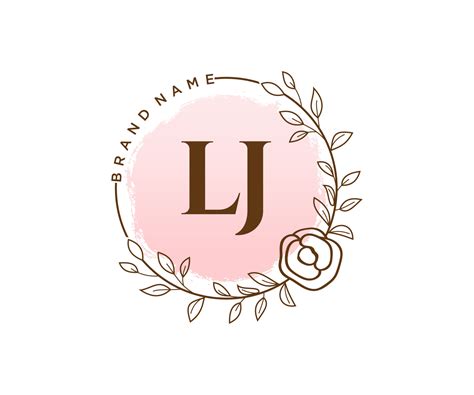 Initial LJ feminine logo. Usable for Nature, Salon, Spa, Cosmetic and
