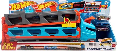 Amazon Hot Wheels Speedway Hauler Storage Carrier With Scale Cars Convertible