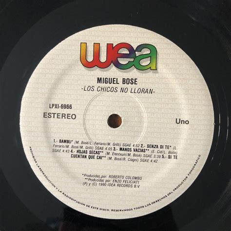 Miguel Bose Los Chicos No Lloran Lp Mexico Wea Ebay