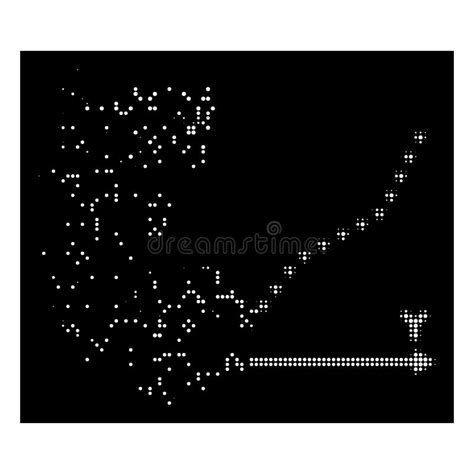 Bright Destructed Dot Halftone Dotted Function Plot Icon Stock Vector