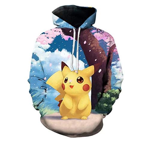 Pokemon One Piece Anime Hoodies Men 3d Printing Pikachu Hoodie Kawaii Sweatshirt Pullover