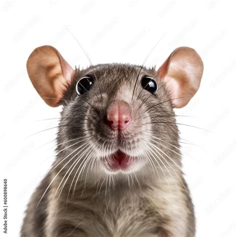 Rat Face Shot Isolated On Transparent Background Cutout Stock