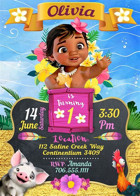 Moana Invitations Printables Moana Baby Invite Moana Baby Birthday