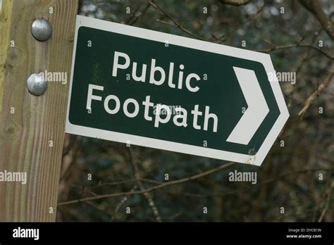 Public Footpath Sign Uk Countryside Stay On The Right Path Metaphor