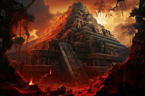 Temple of doom pyramide. Generate Ai