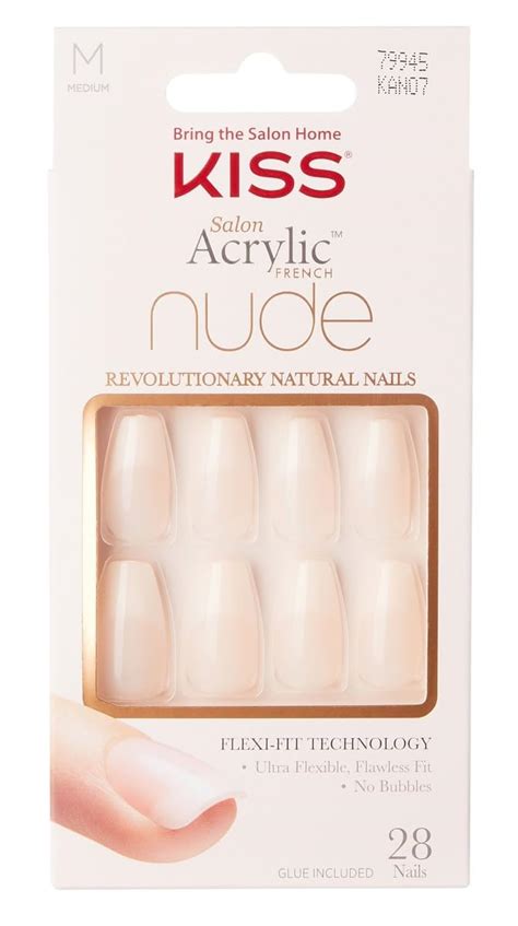 Amazon Kiss Salon Acrylic Nude French Count Medium Length