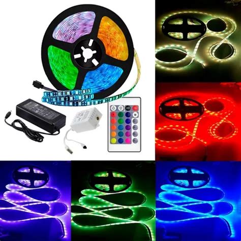 Cinta Tira Luces Led Rgb Mts Control Remoto Exterior En Venta En