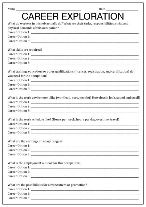 14 Worksheets Middle School Career - Free PDF at worksheeto.com