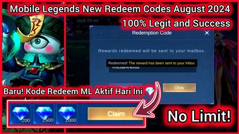 Baru Kode Redeem Ml Aktif Hari Ini Agustus Mobile Legends Redeem