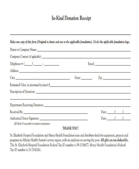 FREE 16 Donation Receipt Form Samples PDF MS Word Google Docs Excel