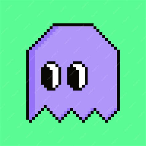 Premium Vector A Purple Ghost With Two Eyes On A Green Background