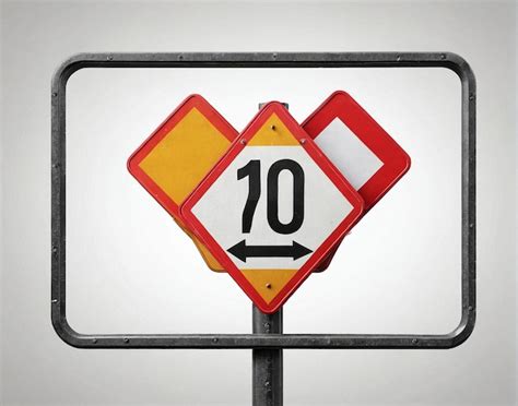 premium photo  road sign   number
