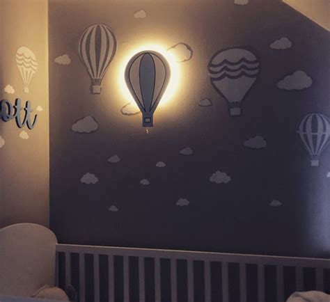 Set Of HOT AIR BALLOONS Wall Lights Nursery Lighting Etsy