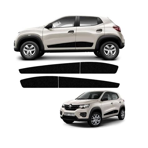 Kit Faixa Lateral Renault Kwid Adesivo Preto