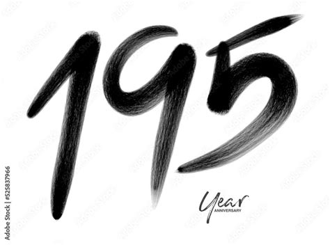 195 Years Anniversary Celebration Vector Template, 195 number logo ...