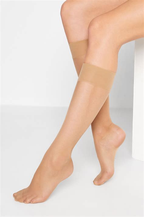 Tall Women S Nude Pack Knee High Denier Tights Long Tall Sally