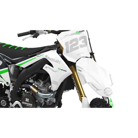 Custom Dirt Bike Graphics Kit Kawasaki Evs Black And White Custom