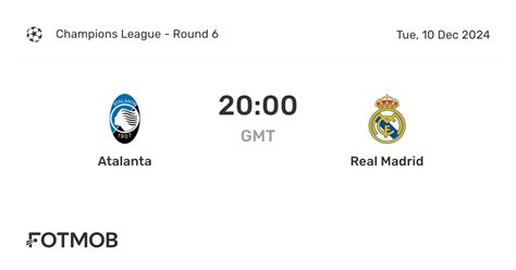 Atalanta vs Real Madrid - live score, predicted lineups and H2H stats