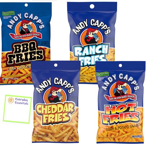 Andy Capp S Fries Pack Variety Bundle BBQ Ranch Cheddar Hot Fries