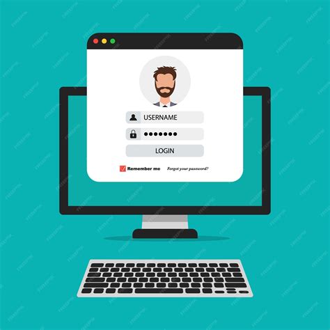 Premium Vector | Login frame on device screen in a flat design