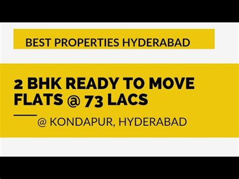 Ready To Move 2 Bhk Apartment Flats In Kondapur Hyderabad YouTube