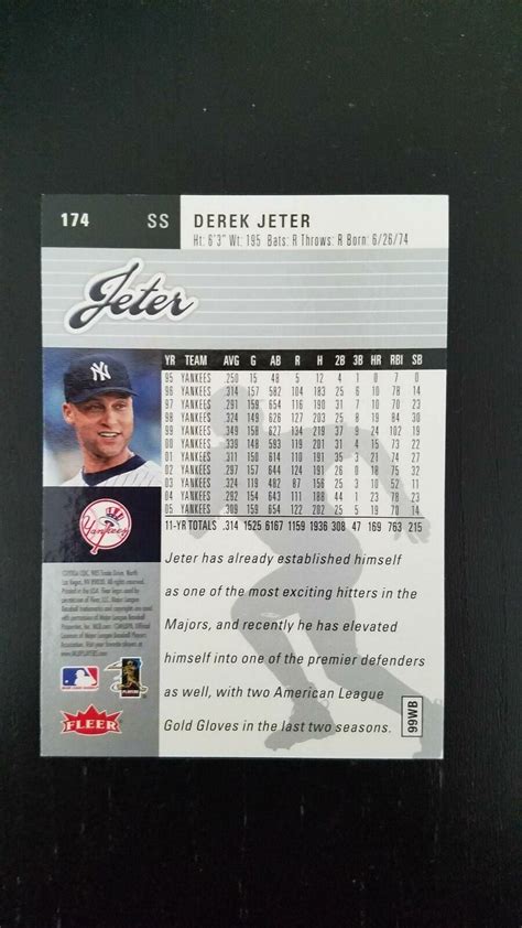 Fleer Ultra Derek Jeter New York Yankees Gt Ebay