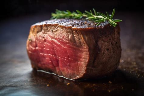 Premium AI Image Raw Organic Beef Filet Mignon Over A Wooden Counter