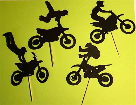 Motocross Cupcake Toppers Dirt Bikes Motocross Party Decor Racing