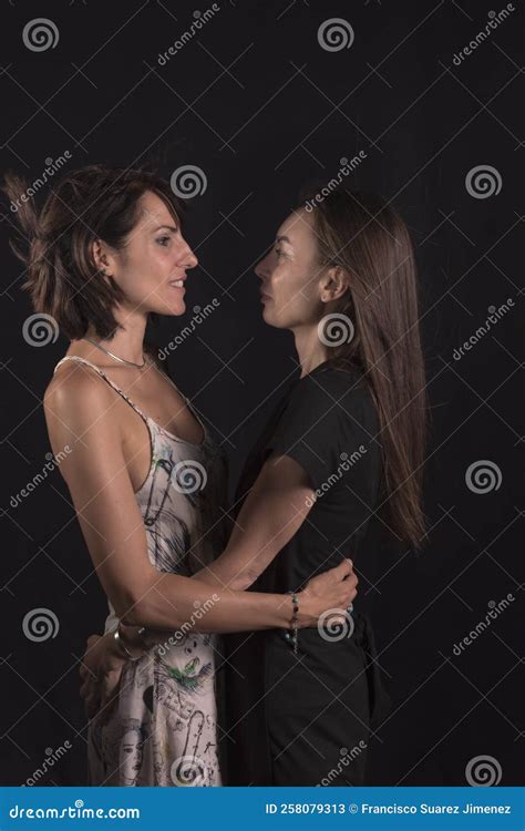 Beautiful Mature Women Hugging Happy Stock Image Image Of Beauty Casual 258079313