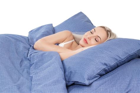 Premium Photo Blonde Girl In Bed With White Pillows And A Blanket In A Bright Bedroom Home