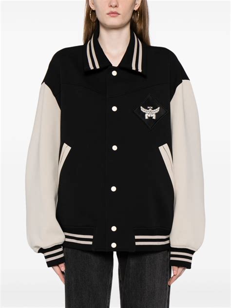 Mcm Essential Logo Appliqu Varsity Jacket Black Farfetch