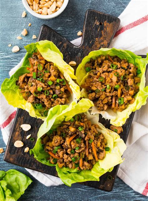 chicken lettuce wraps wellplatedcom