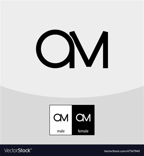 A And M Letter Logo Black Color Royalty Free Vector Image