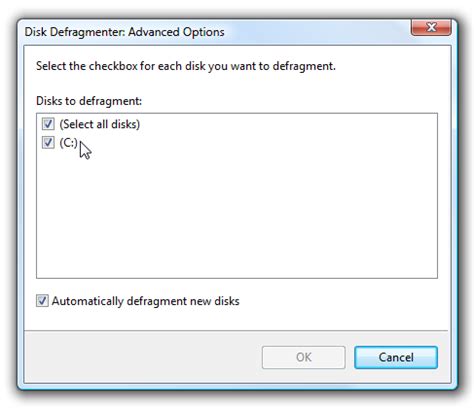 Configure Disk Defragmenter Schedule in Windows 7 or Vista