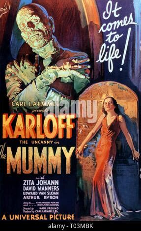 THE MUMMY poster for 1932 Universal film with Boris Karloff Stock Photo