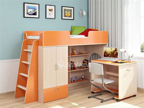 Кровать чердак с навесом - 85 фото