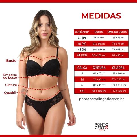 Tabela De Medidas Ponto Certo Lingerie