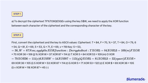 Solved The Following Is A Simple Encryptiondecryption Scheme For