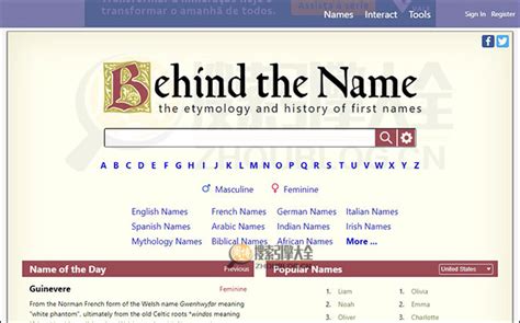 BehindTheName：查询名字的起源和历史【美国】_搜索引擎大全(ZhouBlog.cn)