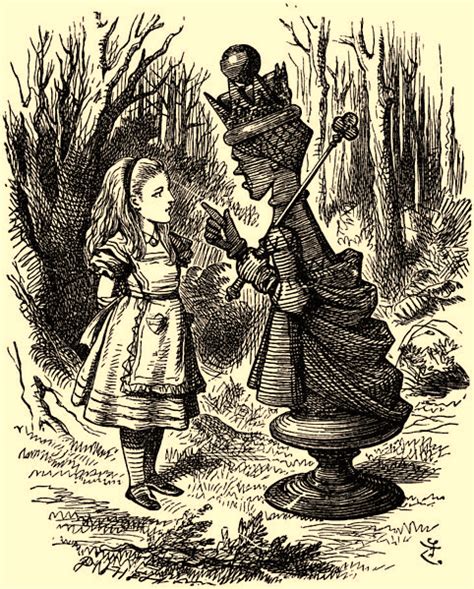 Illustration By John Tenniel Of The Red Queen Lecturing Alice For Lewis Carrolls Through The