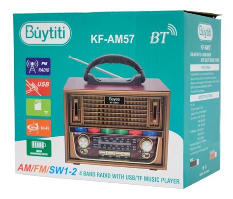 Bocina Portatil Radio Am Fm Usb Aux Bt Buytiti Kf am57 Envío gratis