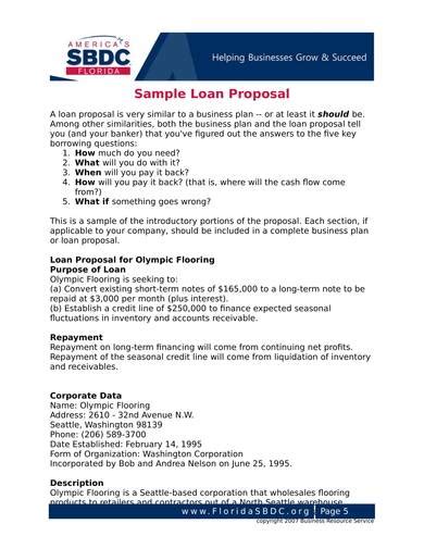 Free 11 Business Loan Proposal Samples And Templates