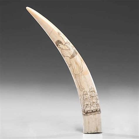 Polychrome Scrimshaw Walrus Tusk sold at auction on 21st February