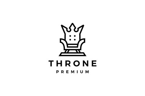 Throne Crown King Logo Vector Icon