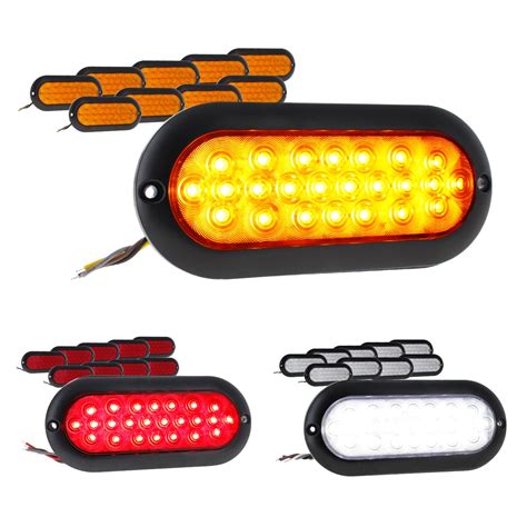 10 Plafon Ovalado 24 Led Bisel Negro Alta Baja Estrobo