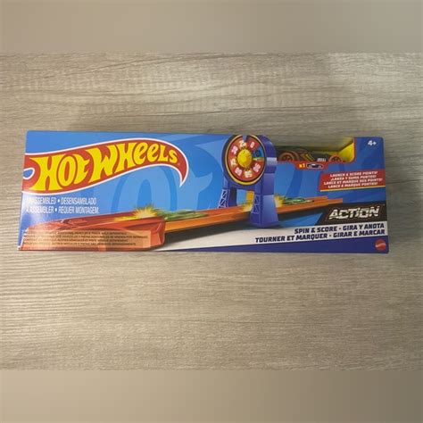 Mattel Toys New Hot Wheels Action Spin Score Track Set With Car Orange Yellow Black Car