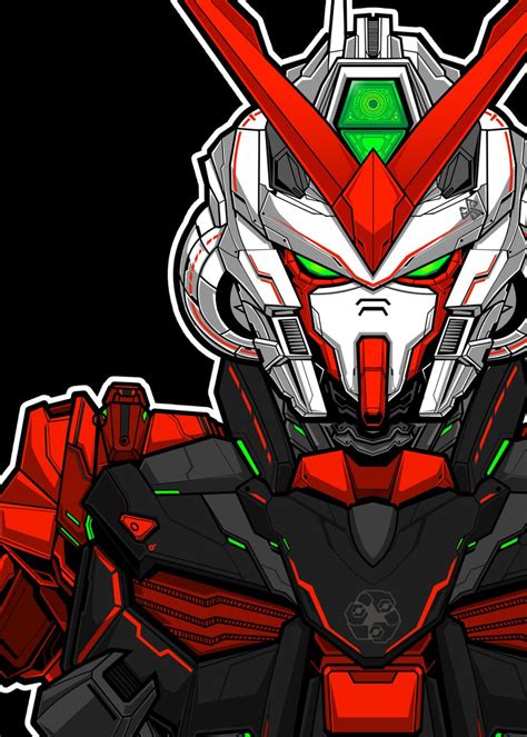 Astray Red Frame Gundam Poster By Wahyudi Artwork Displate In 2022
