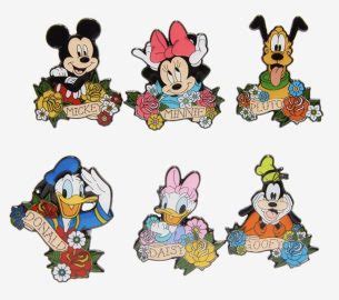 Mickey Mouse And Friends Tattoo Art Blind Box Pin Set At Hot Topic Disney Pins Blog