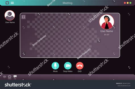 vektor stok zoom interface vector illustration video call